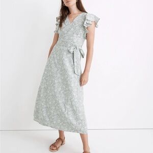 Madewell cotton/linen blend wrap dress